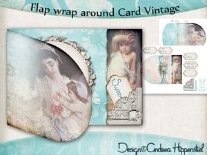 Flap Wrap Around Card Vintage Boy
