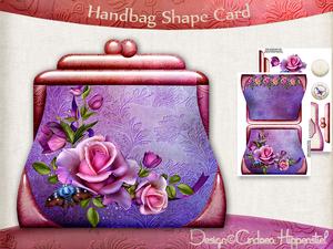 Handbag Shape Card Pink Rose