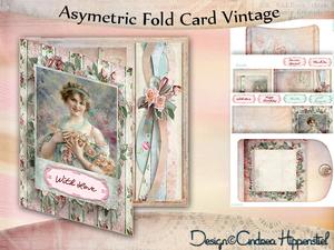 Asymmetric Fold Card Vintage
