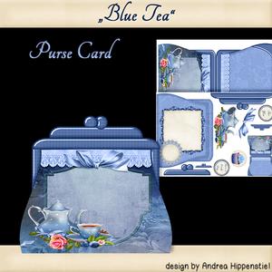Handbag Shape Card Blue Tea