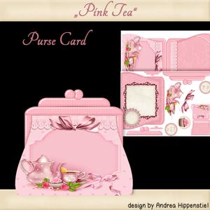 Handbag Shape Card Pink Tea