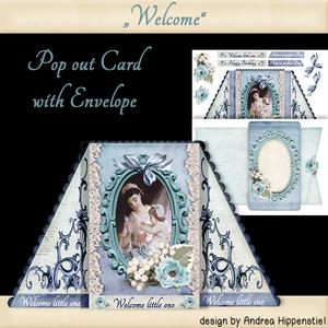 Pop Out Card Welcome Blue