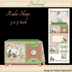 Radio Shape Card Vintage Birdsong