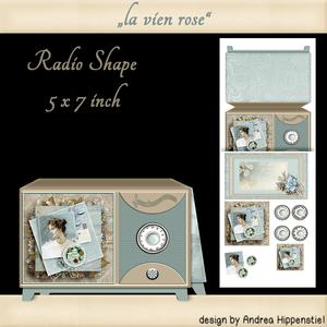 Radio Shape Card Vintagela Vien Rose