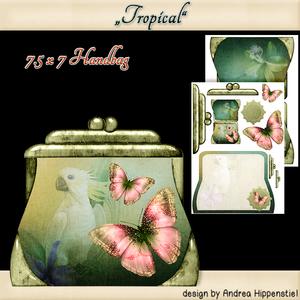 Handbag Shape Card Tropical