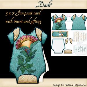 Baby Jumpsuit Shape Card Dark