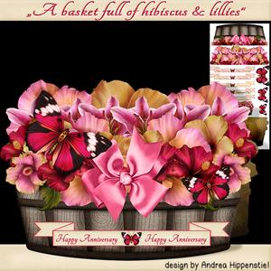 Basket Shape Card Hibiscus