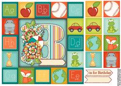 7.5 x 7.5 Card Topper Colorful Birthday