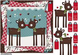 7.5 x 7.5 Card Topper Rendeer with Love