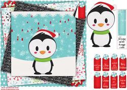 7.5 x 7.5 Card Topper Penguin