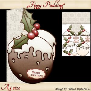 Figgy Pudding Shape Card A5