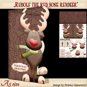 Christmas Shape Card Rudolf