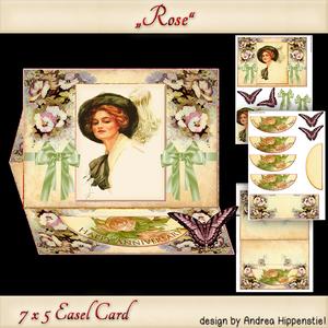 Easel Card 7 x 5 Rose Woman