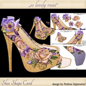 Shoe Shape Card Lilac Rose