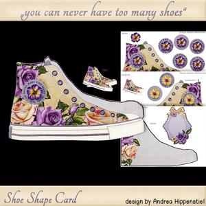 Sneaker Shoe Shape Card Lilac Rose