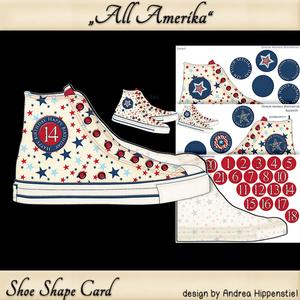 Sneaker Shoe Shape Card All Amerika