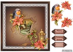 Card Topper 7.5 x 7.5 Christmas Rose