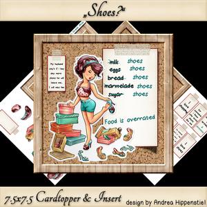 7.5 x 7.5 Card Topper with Insert Who Loves Shoes