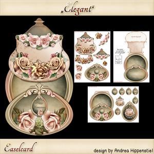 Lovely Easelcard Jar with Cream and Brown Roses