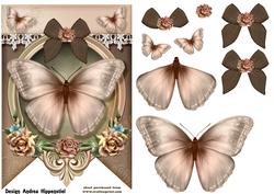 Card Topper Butterfly and Roses