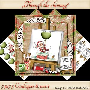 7.5 x 7.5 Card Topper Through the Chimney