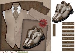 7.5 x 7.5 Card Topper Gentleman Brown