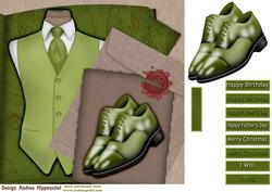 7.5 x 7.5 Card Topper Gentleman Green