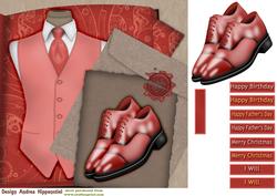 7.5 x 7.5 Card Topper Gentleman Red