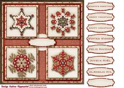 7.5 x 7.5 Card Topper Christmas Snowflakes