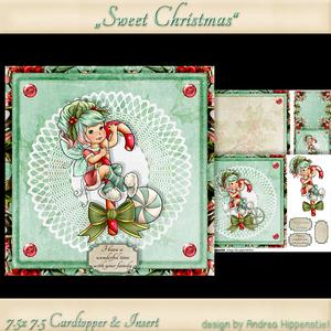 7.5 x 7.5 Card Topper Sweet Christmas