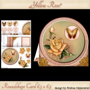Round Shape Card Yellow Rose