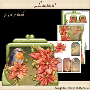 Handbag Shape Card Christmas Red Poinsettia