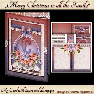 A5 Card Christmas Pink-lilac Poinsettia