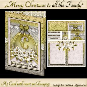 A5 Card Christmas White Poinsettia