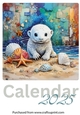 Calendar 2025 starts with Monday on the beach