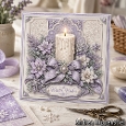Candle Poinsettia Soft Purple