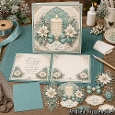 Candle Poinsettia Turquoise