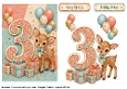 Number Card Birthday Girl 3