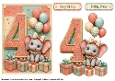 Number Card Birthday Girl 4
