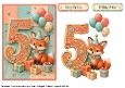 Number Card Birthday Girl 5