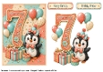 Number Card Birthday Girl 7