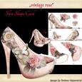 Shoe Shape Card Vintage Rose