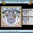 7.5 x 7.5 Card Topper Hotairballoon Blue Rose