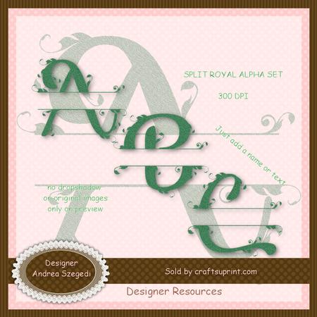 Split Royal Alphabet - Green
