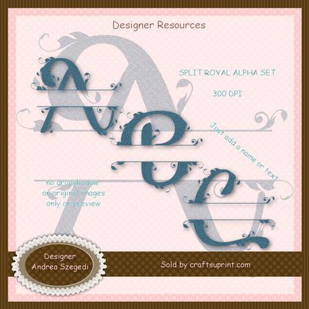 Split Royal Alphabet - Blue