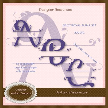 Split Royal Alphabet - Purple