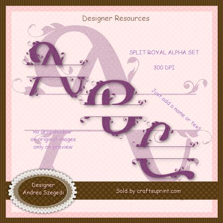Split Royal Alphabet - Mauve