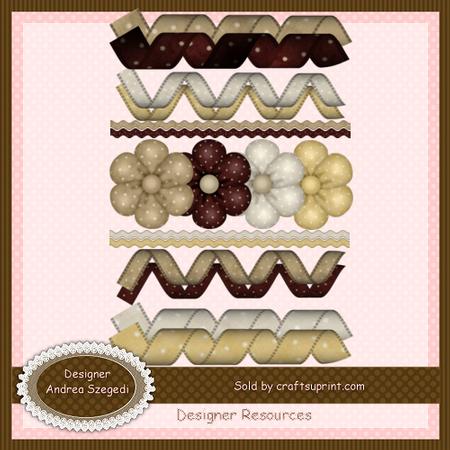 Polka Dot Embellishment Set - Brown