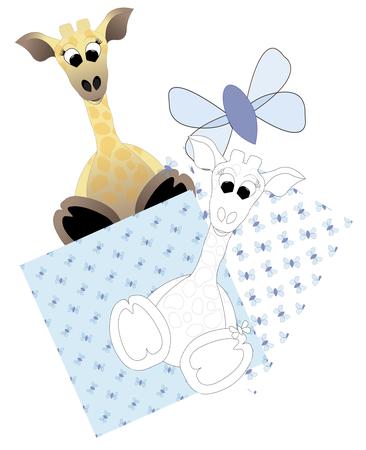 Big Feet Giraffe Digital Stamps and Papers