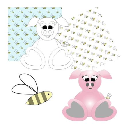Big Feet Piggy Digital Stamps and Papers